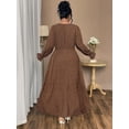 thumbnail image 6 of AURA Plus Size Women’s Dress Polka Dot Chiffon Long Sleeve Office Wear 0XL–4XL, 6 of 7
