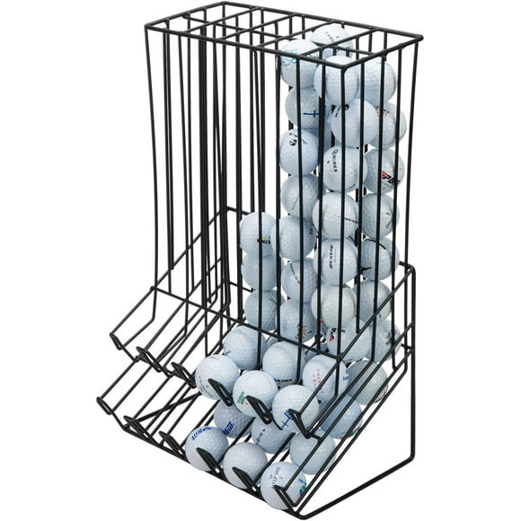 90 Capacity Golf Ball Holder - Black Metal Golf Ball Basket Miniature Display Rack Dispenser