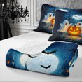 thumbnail image 4 of Erosebridal Halloween Ghost Castle Twin Quilt Set 2 Pieces,Spooky Animal Twin Coverlet Set,Dark Blue,1 Bedspread and 1 Pillowcase, 4 of 7