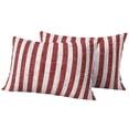 thumbnail image 6 of Red Geometric Outdoor Pillow Covers 20x12 Inch Lumbar Pillow Covers Set of 2 Waterproof Decorative Throw Pillow Cases Vintage Stripes Abstract Modern Art Cushion Covers for Patio Furniture Garden, 6 of 8