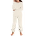 thumbnail image 2 of ATOGUTA Girls Sweat Suit Sets Fleece Pullover Sweatshirt and Sweatpant Kids Sweatsuit Cute Fuzzy Sweaters Set Size 5T-16, White, 2 of 6