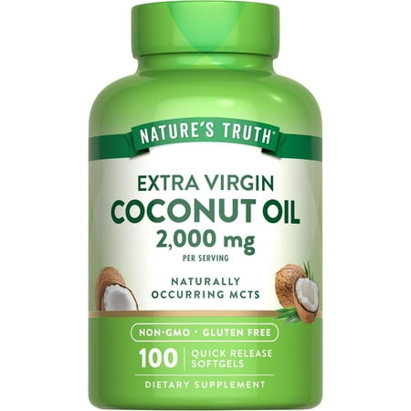 UPC 840093100610 product image for Coconut Oil 2000 mg | 100 Softgels | Naturally Occurring MCTs | Non-GMO & Gluten | upcitemdb.com