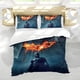 thumbnail image 5 of El Caballero de la Noche Conjunto de sábanas temático, trío de piezas, cómodo y amigable con la piel, diseño único, regalo de decoración para el hogar para familiares, amigos y fans,173cm *218cm, 5 of 6