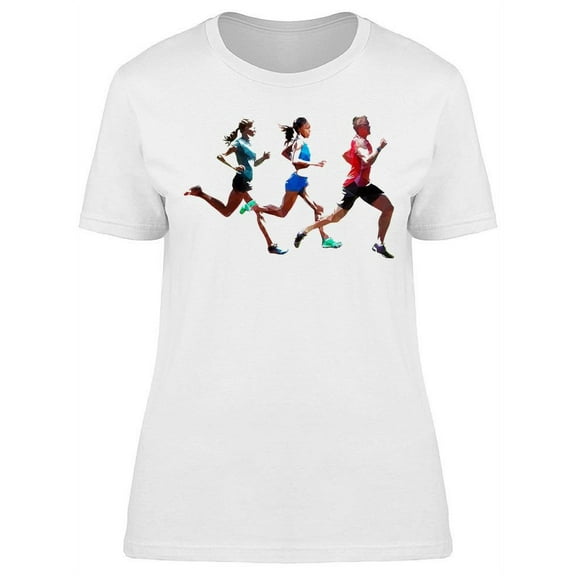 Group Of Running People T-Shirt Women -Image by Shutterstock, Female XX-Large