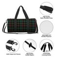 thumbnail image 6 of Gaeub Buffalo Plaid Dark Green Lightweight Travel Cylinder Bag Gym Tote Bag Sports Training Duffle Bag with Pockets and Straps, 6 of 8