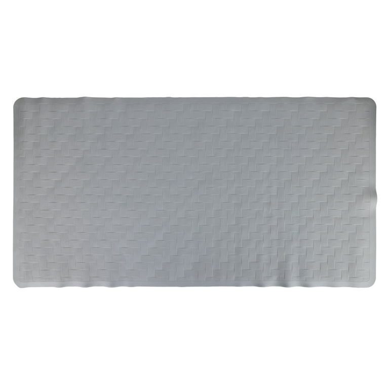 Mainstays Rubber Bath Mat with Suction Cups, Gray photo 8