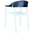 thumbnail image 2 of Luxury Commercial Living 32" White and Black Transparent Stackable Outdoor Patio Dining Arm Chair, 2 of 7