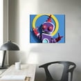 thumbnail image 3 of Nawypu  Sci-Fi Wall Art Canvas Prints for Kids Room 'Peek-a-Boo' Bedroom Décor, Blue, Purple, 3 of 4