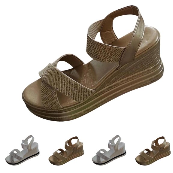 ssuyfkrb Wedge Sandals,Platform Sandals Women,Womens Shoes Sandals,Open Toe,Peep Toe,Vacation,Casual,Khaki,Free Size