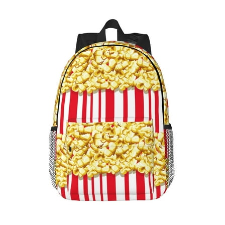 Rateoe Popcorn Pattern Student Backpack Water-resistant Backpack 15-inch Laptop Backpack Lightweight Adjustable School Backpack