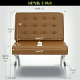 thumbnail image 3 of Studio Designs Home Newel Accent Chair Blended Leather and Chrome Frame / Brown, 3 of 13