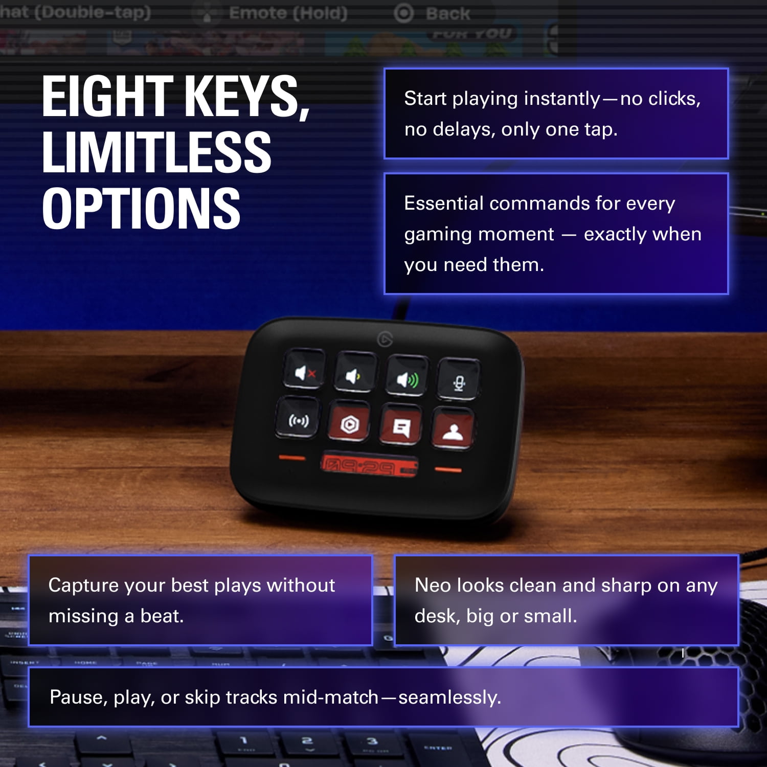 Elgato Stream Deck Neo (Black) – USB Productivity Controller, 8