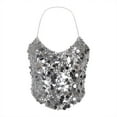 thumbnail image 4 of Levmjia Women Sequin Halter Top Casual Sleeveless Bright Round Neck Sling Loose Fit Shirt For Party Daily Wear Solid Color Fashion Apparel, 4 of 7