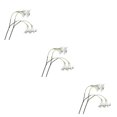 thumbnail image 2 of stanreset 1/2/3 2 Pieces Fake Flower Reusable Vivid Simulation Lifelike Dual Head Home Wedding Artificial Flowers Plant Ornament White 3PCS, 2 of 6