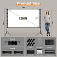 thumbnail image 2 of 120In Portable Projector Screen with Stand Foldable Anti-Crease HD 4K Movie Screen for Outdoor and Indoor Use Perfect for Home Theater Movie Nights Parties Weddings and Business Presentations, 2 of 8