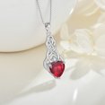 thumbnail image 3 of FJ Infinity Celtic Knot Necklace 925 Sterling Silver Heart Ruby Pendant Irish Good Luck July Birthstone Jewelry Gifts for Women, 3 of 8