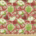 thumbnail image 2 of Ambesonne Fruit Fabric by the Yard Upholstery, Apples and Strawberries Image, 10 Yards, Coral Multicolor, 2 of 5