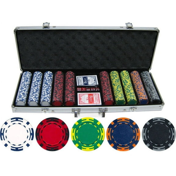 14 gram 500 piece Z Striped Clay Poker Chips