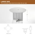thumbnail image 3 of 46" Modern Wood Round Dining Table,Tabacco Oak,Dining Room&Kitchen,Black, 3 of 7