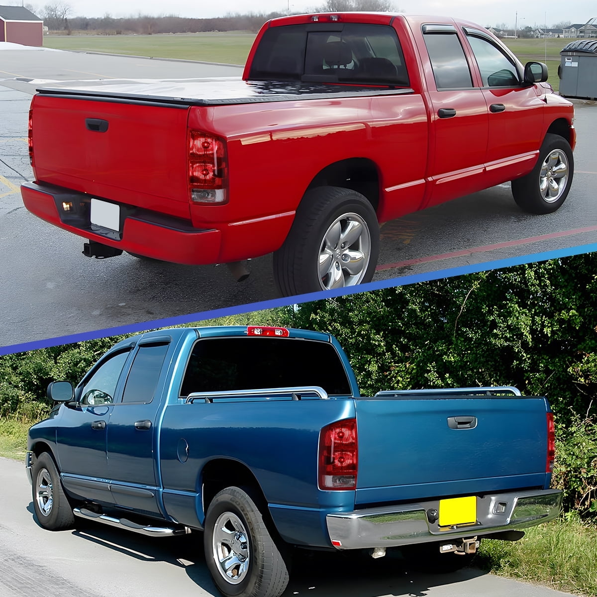 Pair Tail Lights Fit for 2002-2006 Dodge Ram 1500/2500/3500 Rear Brake Lamps Replacement Left+Right