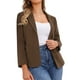 thumbnail image 2 of Blazer de manga larga INSPIRE CHIC para mujer, chaqueta de traje de oficina vintage con solapa y bolsillo en marrón, 2 of 6