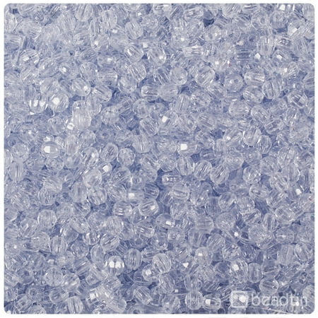 BeadTin Ice Blue Transparent 4mm Faceted Round Craft Beads (1250pcs)
