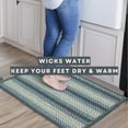 thumbnail image 3 of Homespice Blue Oasis Blue and Black (17.3x29"+17.3x47") Set of 2 Non Skid Rugs with Rug Pad for Kitchen, Entryway and Bathroom Mat - Indoor, Outdoor, 3 of 7