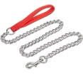 thumbnail image 1 of Correa de adiestramiento para perros, correa metálica ajustable con asa acolchada (roja), 1 of 5