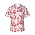 thumbnail image 1 of Balery Valentine Gnomes Camisas hawaianas de manga corta para hombre, camisas playeras de corte holgado, camisas de vacaciones con botones,Small, 1 of 7