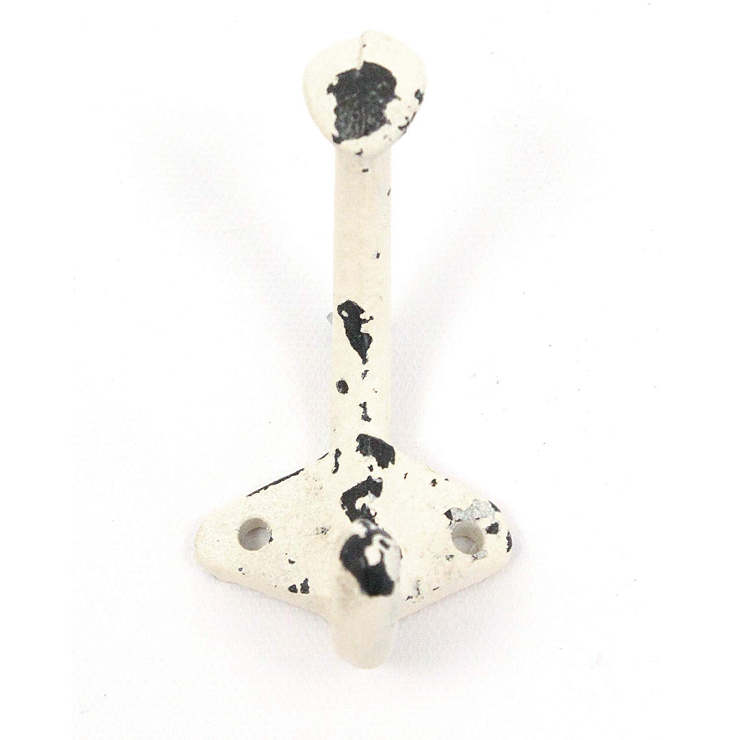 BarnwoodUSA Distressed White Cast Iron Wall Hook Chic White