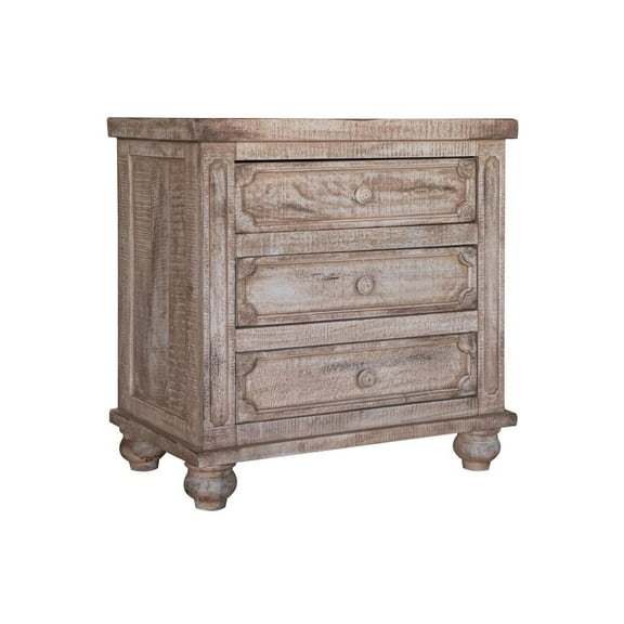 HomeRoots 31" Wood Brown Three Drawer Nightstand