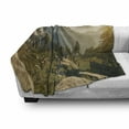 thumbnail image 3 of Yosemite Soft Flannel Fleece Throw Blanket, Yosemite Valley and Half Dome in Foggy Morning During Romantic Sunrise Scenery, Cozy Plush for Indoor and Outdoor Use, 50" x 60", Green Beige, by Ambesonne, 3 of 6