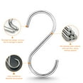 thumbnail image 5 of Multifunctional Metal Hanging Hook Hooks Hanger Double Headed S Shaped Silver Multipurpose 304 Stainless Steel Rack, 5 of 11