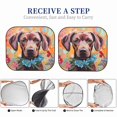 thumbnail image 5 of Kdxio Painted Flower Puppy Print 2-Piece Sun Shade Front Windshield - Foldable Car Front Window Sunshades for Most Sedans SUV Truck, 5 of 6