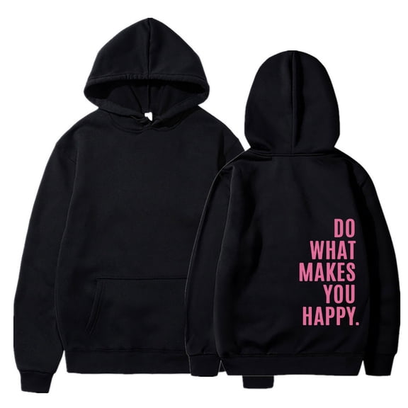 Oversized Hoodies for Women Casual Pullover Hooded Sweaters with Pockets Long Sleeve Graphic Sweatshirts Winter Loose Top (Black L)
