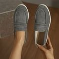thumbnail image 2 of Women’s Casual Summer Loafers Flat Shoes Lightweight Slip-On Comfortable Suede Round Toe Design for Daily Wear and Outdoor Activities, 2 of 9