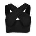 thumbnail image 4 of MIASHUI Women's Crisscross Wrap Front Solid Crop Tank Top Elegant Casual Blouse for Stylish Outfits Black,S, 4 of 8