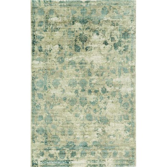 HomeRoots 350034 Tapis en Viscose Sable et Bleu 5 x 7 Pi