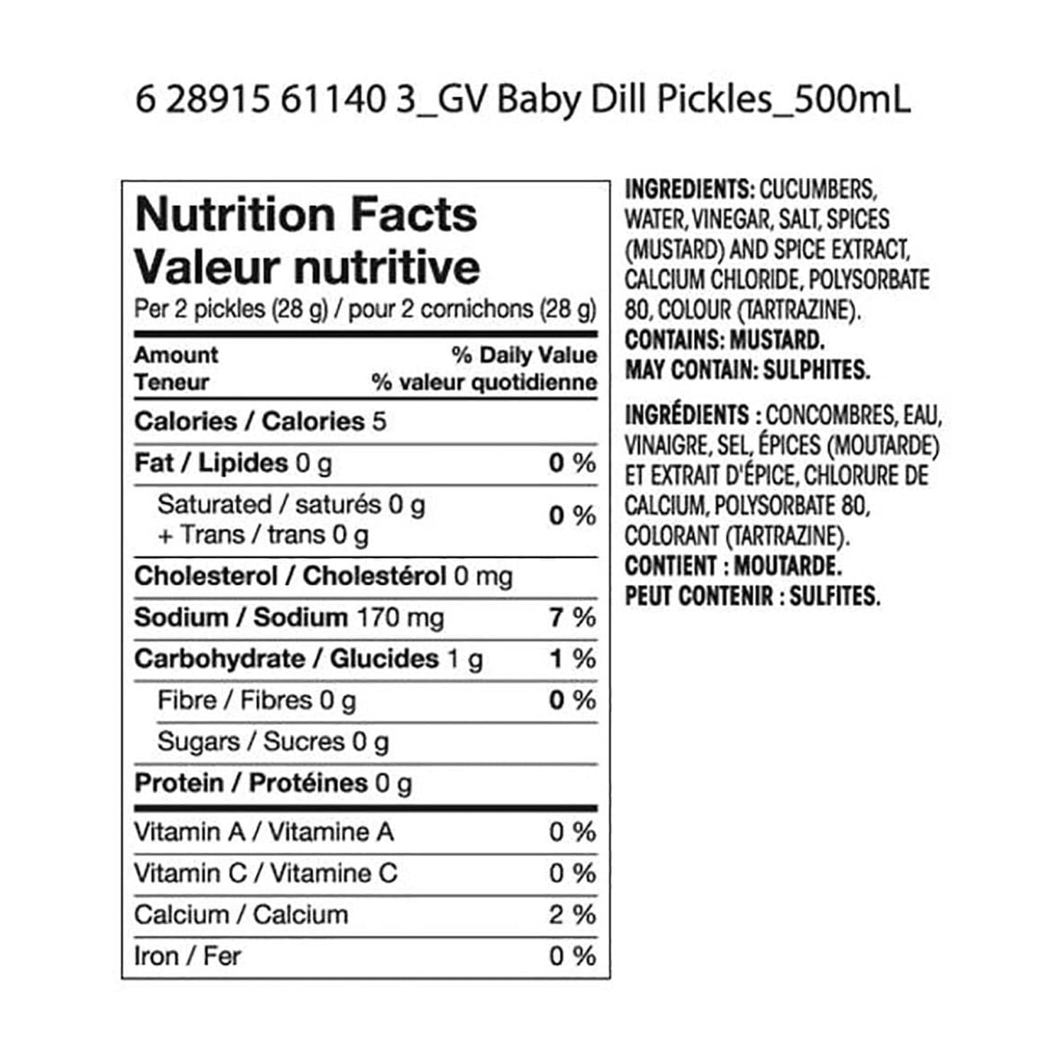 Great Value Baby Dill Pickles