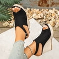 thumbnail image 6 of CYMMPU Women's Peep Toe Ankle Strap Platform Wedge Sandals Backless Slip On Footwear Suitable for Party and Vacation Outfits Black 37, 6 of 9