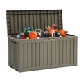 thumbnail image 6 of Uforic 72 Gallon Outdoor Resin Deck Box,Waterproof & Lockable Storage Box for Garden Patio, Light Brown, 6 of 8