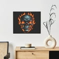 thumbnail image 6 of Logiee Flame Metal Skull Print Canvas Wall Art ,Art Poster,Canvas Decorative Picture,Decor Wall Pictures for Living Room Bedroom Bathroom,Ready to Hang, 6 of 6