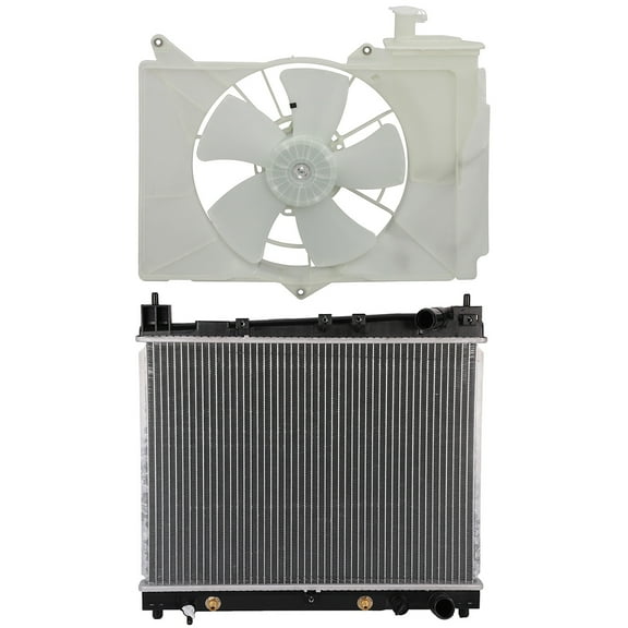 cciyu 2305 Radiator and 674-59459 Cooling Fan Replacement for 2004-2006 for Scion for xA 2004-2006 for Scion for xB 2000-2005 for Toyota for Echo