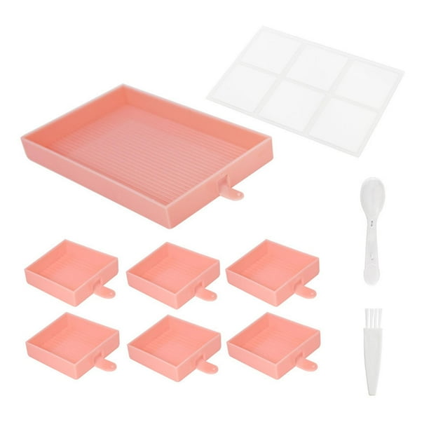 Juego de bandejas de pintura de diamante 5D perfecl accesorio de herramienta Rosa