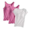 thumbnail image 1 of JMKQLZ Women's Cotton Solid Color Chest Mat Without Steel Rim Base Shirt, 1 of 2