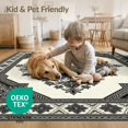 thumbnail image 4 of ODIKA 8'x10' Washable Area Rug Non-Shedding, Easy Care, Foyer Center Boho Symmetrical Motif Decorative Entryway Beige for King Size Bedroom Under Bed, Master Suite, 4 of 7