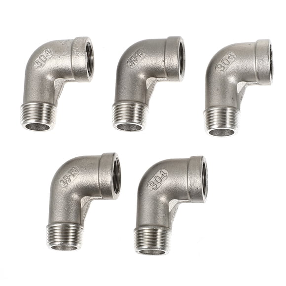 KAKOWELY 5pcs Stainless Steel 90 Degree Hose Elbow Garden Hose Fitting Hose Connector,1.69X"X1.18"X0.79"