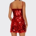 thumbnail image 4 of Short Sequin Homecoming Dresses for Teens, Womens Sparkly Spaghetti Straps V-Neck Bodycon Prom Cocktail Evening Party Gown 3XL, 4 of 7