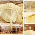 thumbnail image 4 of Rdeghly Bed Canopy,Luxury Princess Three Side Openings Post Bed Curtain Canopy Netting Mosquito Net Bedding, Mosquito Netting, 4 of 8