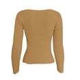 thumbnail image 4 of Suéter de cuello en V para mujer, sudadera informal de manga larga con cuello en V, blusa de punto sólido, suéter para mujer, 4 of 8